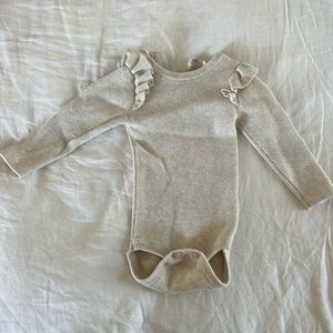 H&M ruffle knit bodysuit long sleeve